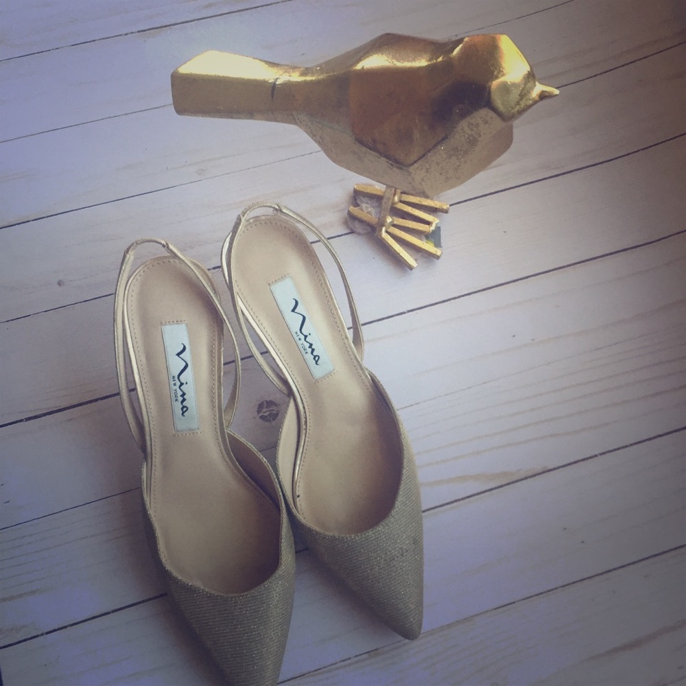 European sabot golden shoes